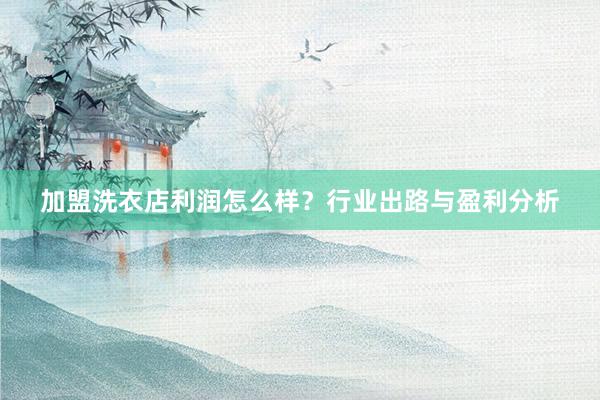 加盟洗衣店利润怎么样？行业出路与盈利分析