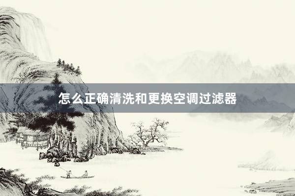 怎么正确清洗和更换空调过滤器